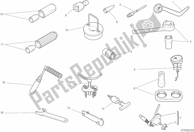 All parts for the 01a - Workshop Service Tools of the Ducati Diavel FL USA 1200 2018